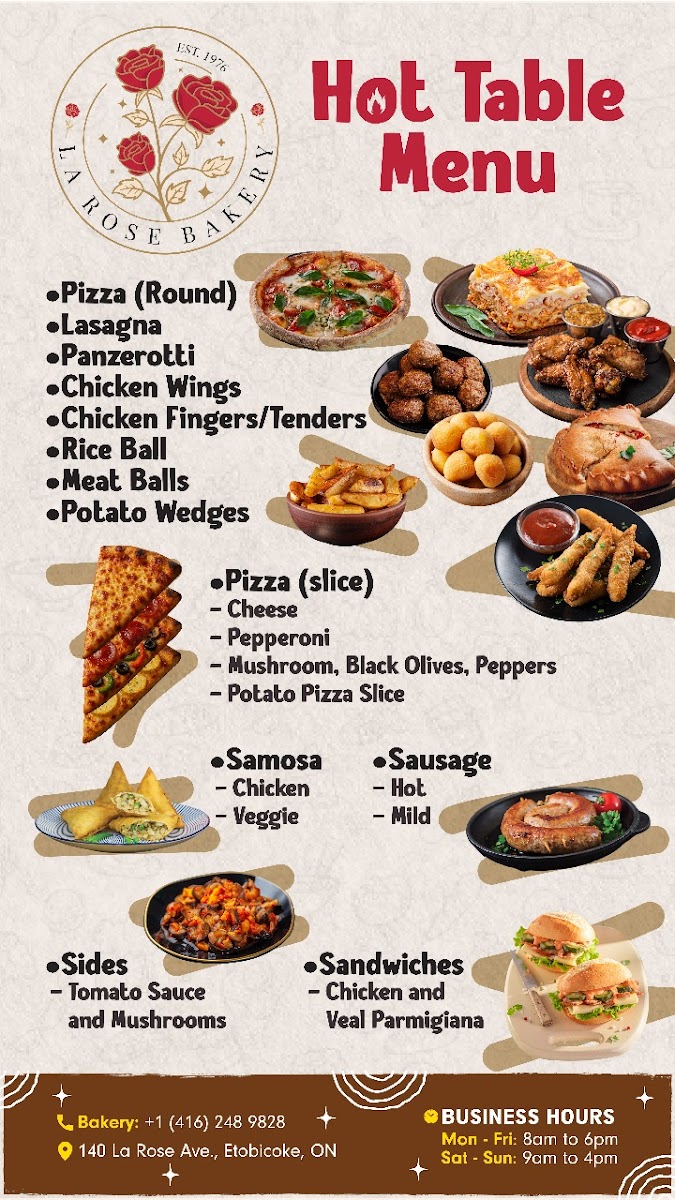 La Rose Bakery Menu - Image 1